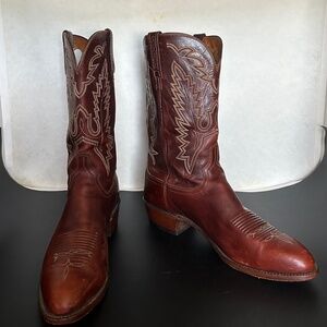 Lucchese 1883 Mens Cognac Brown Calfskin Cowboy Boots N7724.R4, 13 D